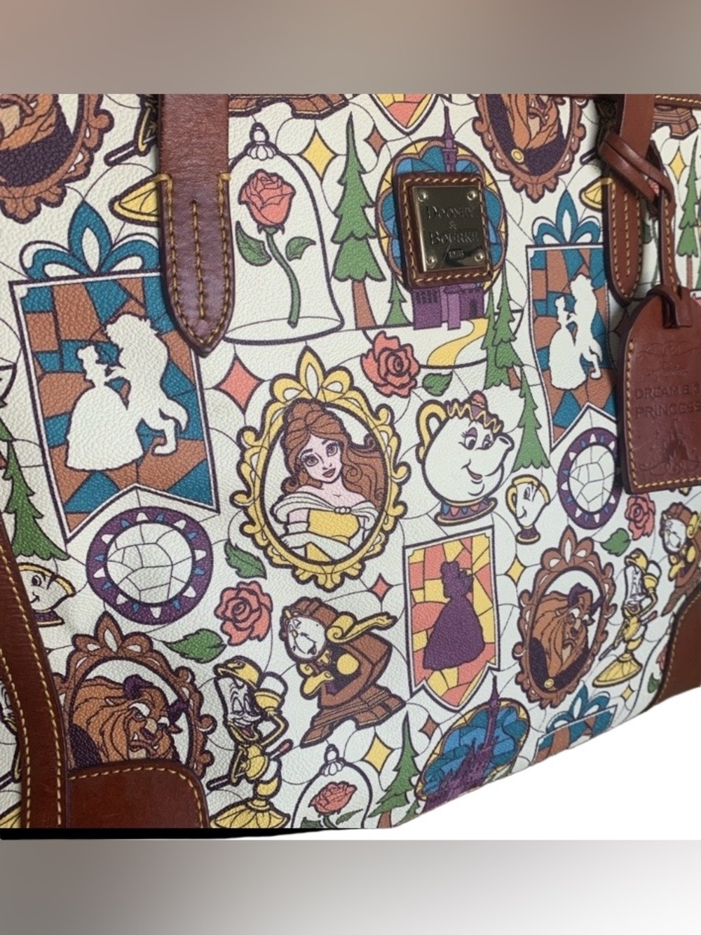 Dooney & Bourke Disney Parks Beauty & the Beast Dream Big Princess Leather Tote - Picture 6 of 16